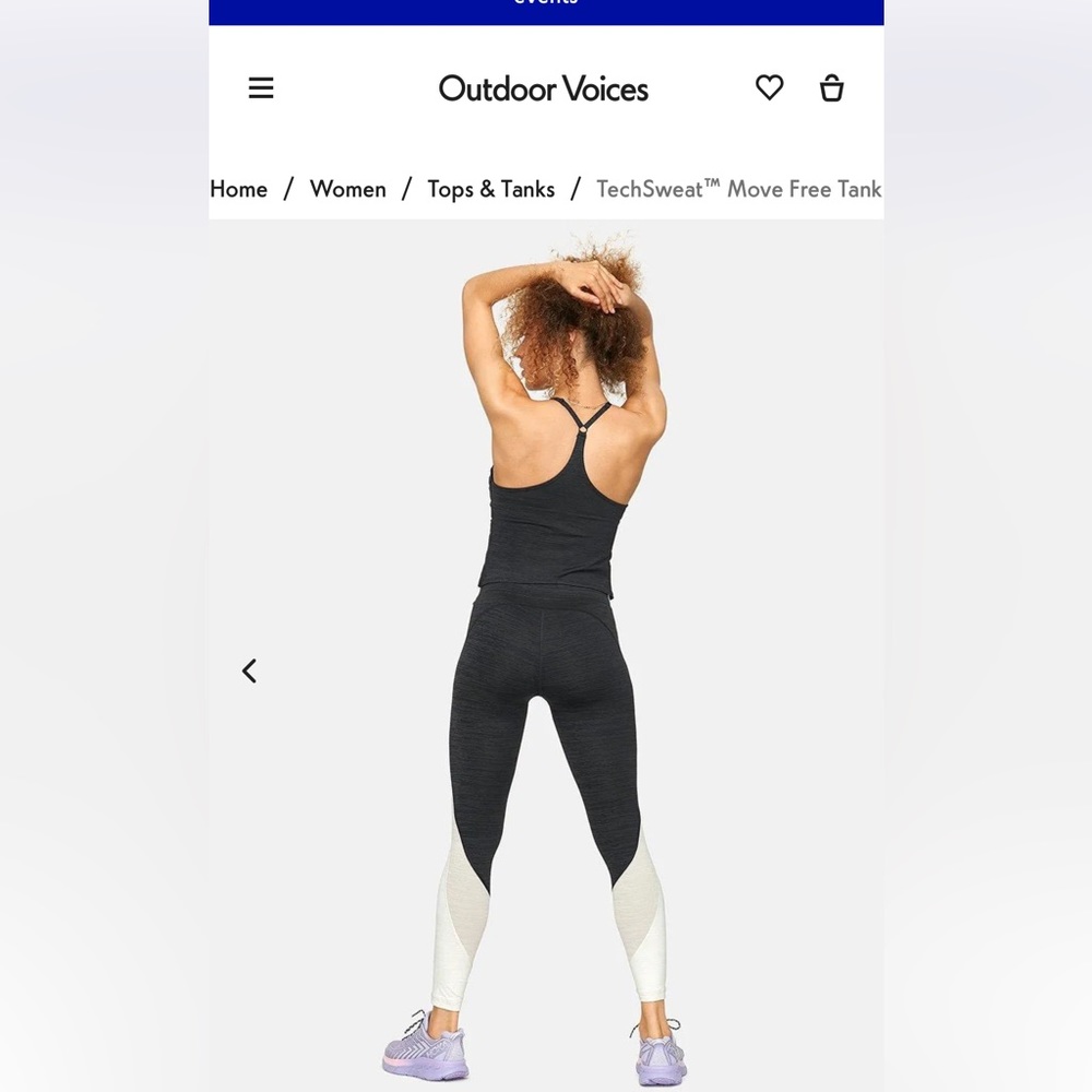 Outdoor Voices Techsweat Move Free Tights and Tank Set in Grey, Size XS,